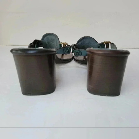 Cole Haan Turquoise & Brown Solid Sandal 3 in Heel Size 10.5 - Picture 3 of 4